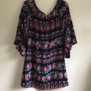 Bell Sleeve Floral Dress